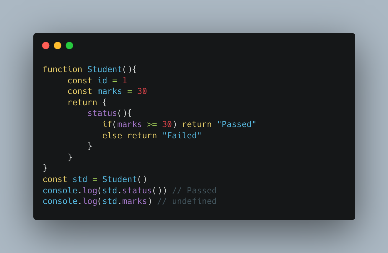 Private variables using factory function