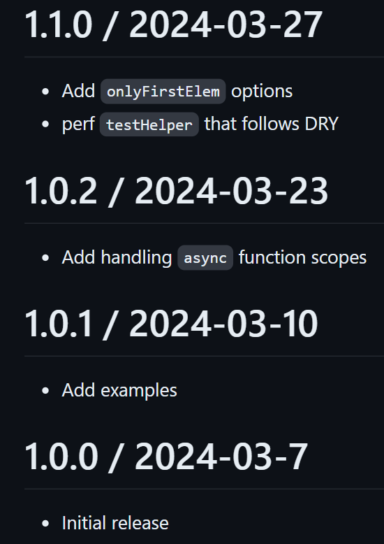 scope-logger changelog/history