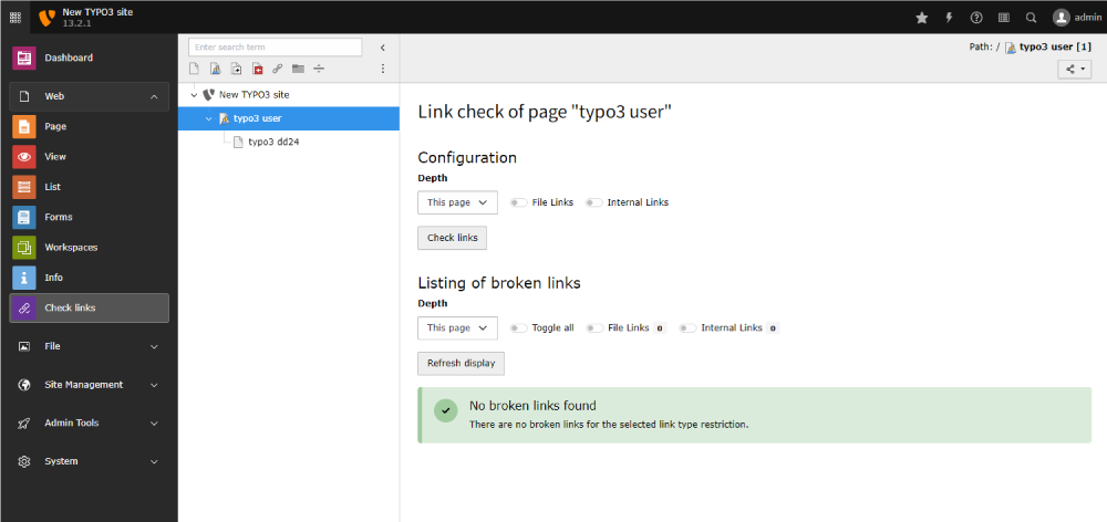Edit Record at “Check Links” Backend Module