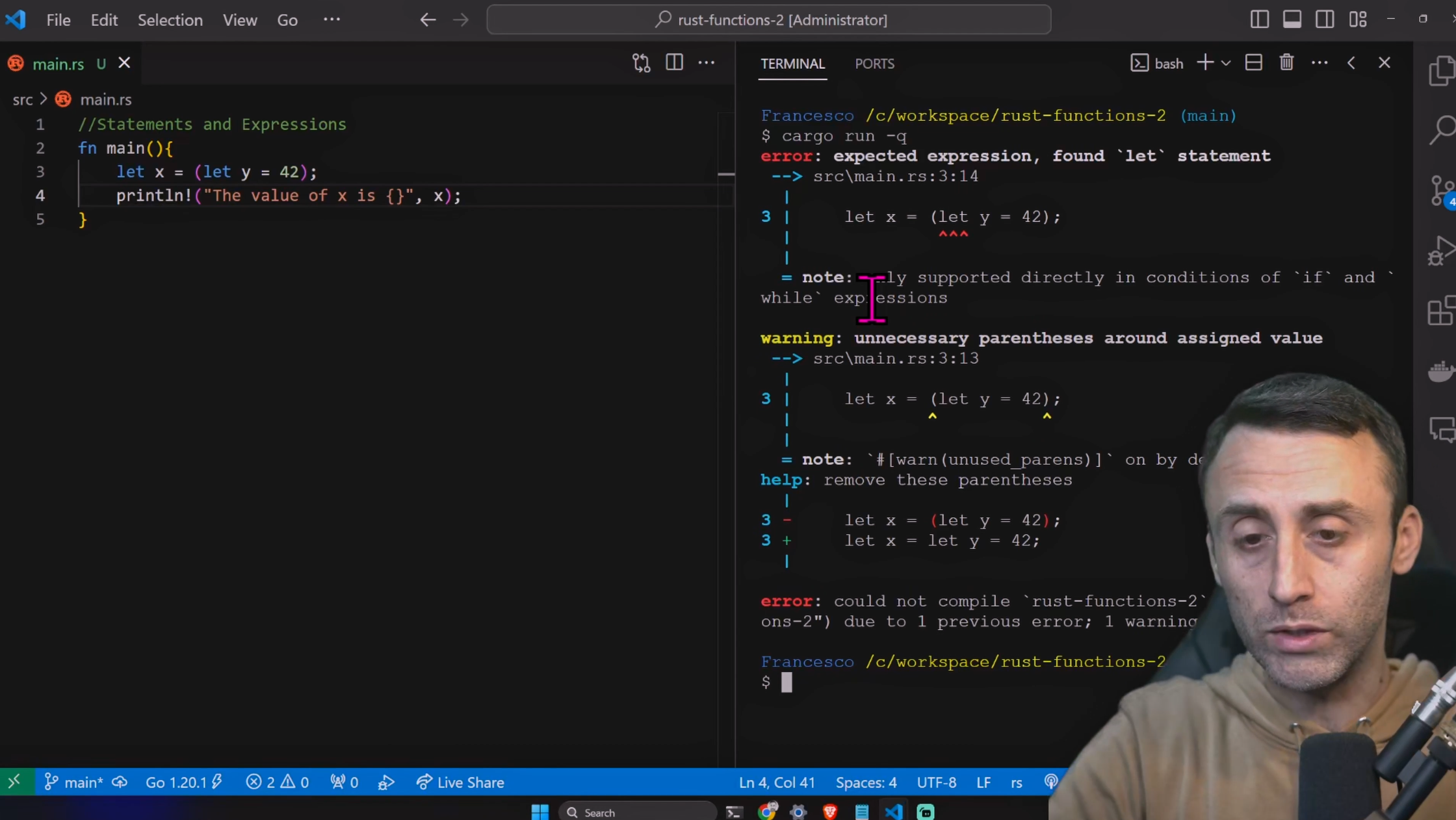 functions in Rust - Rust programming tutorial