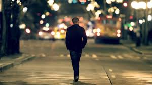 Guy walking alone