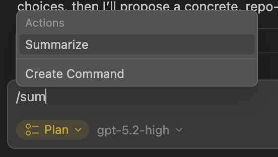 Cursor summarise