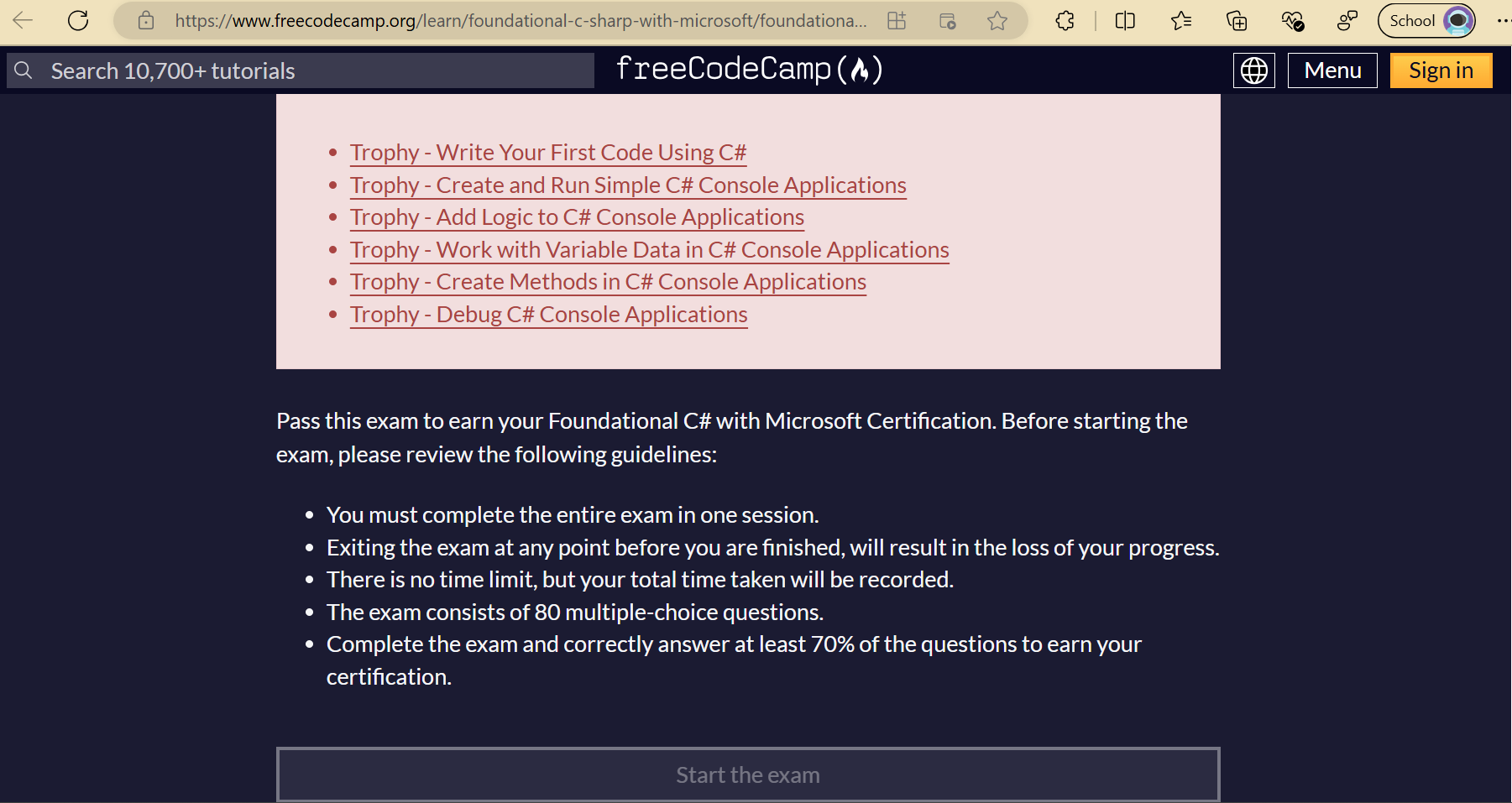 freeCodeCamp Exam