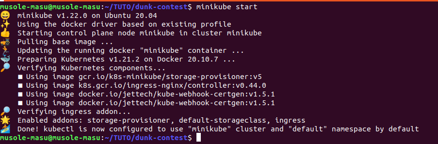Minikube start