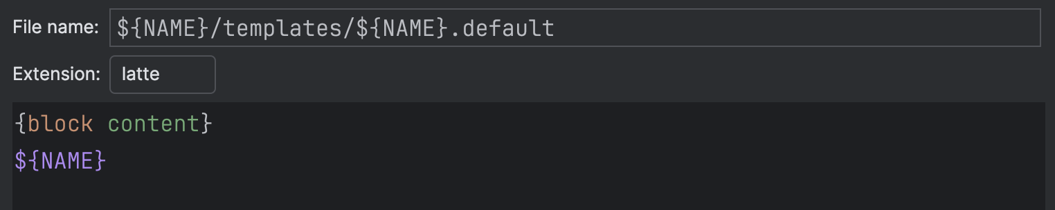 example of template file with velocity variable