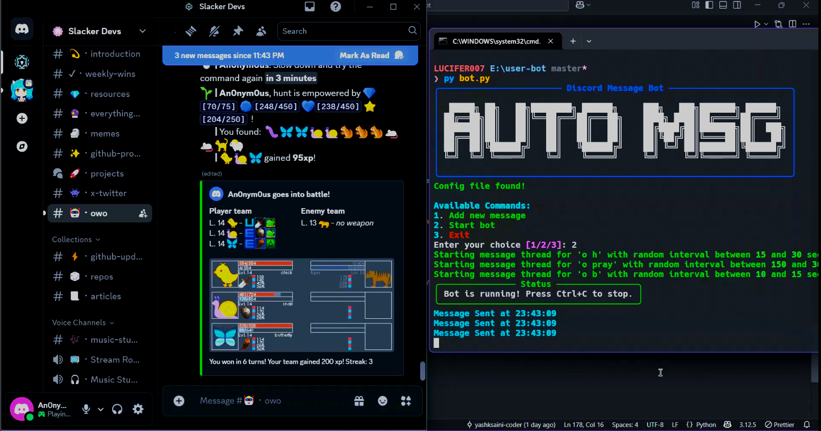 Automate Discord Messages