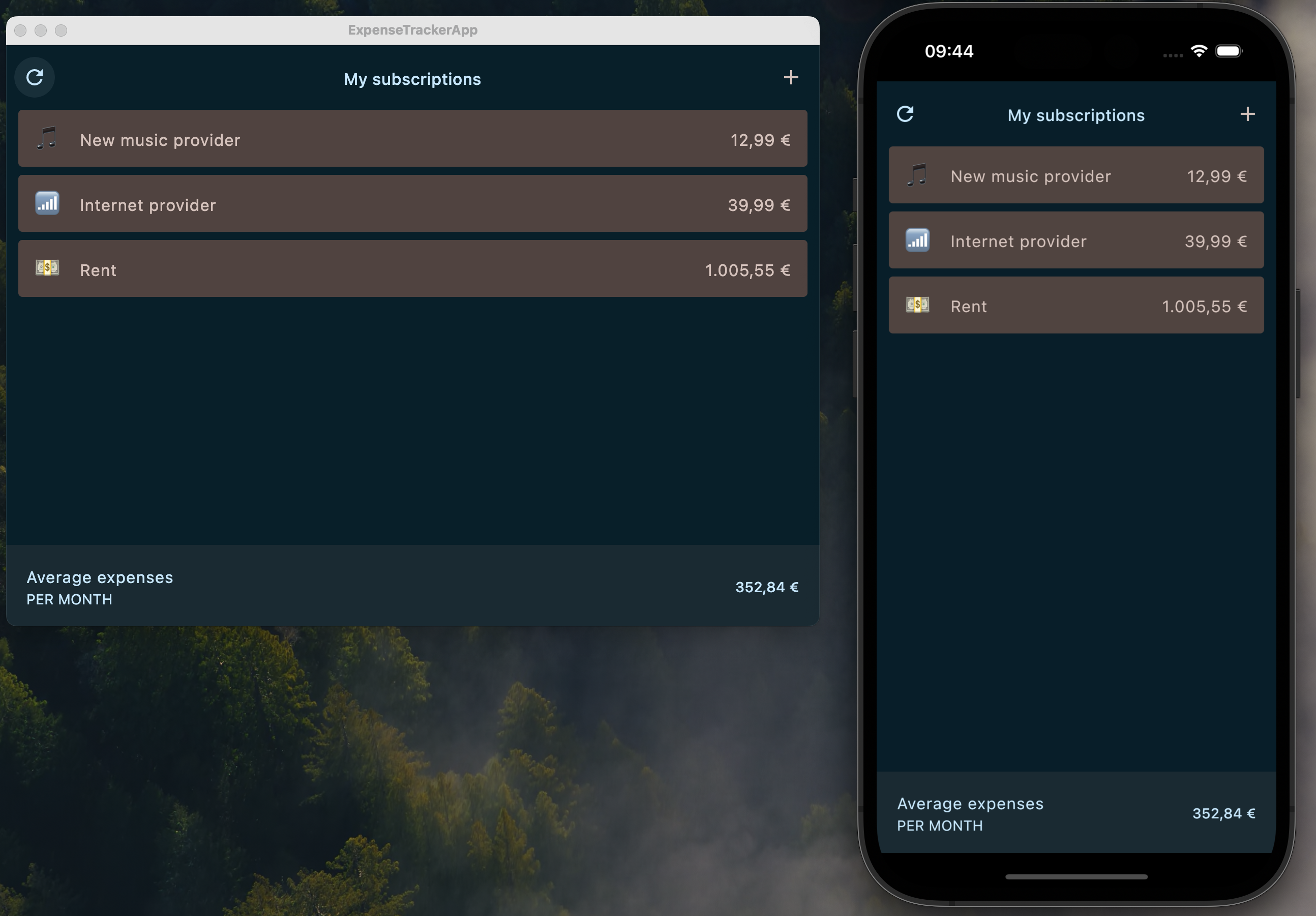 Final application screenshot