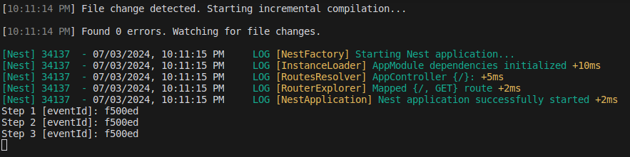 Example log terminal