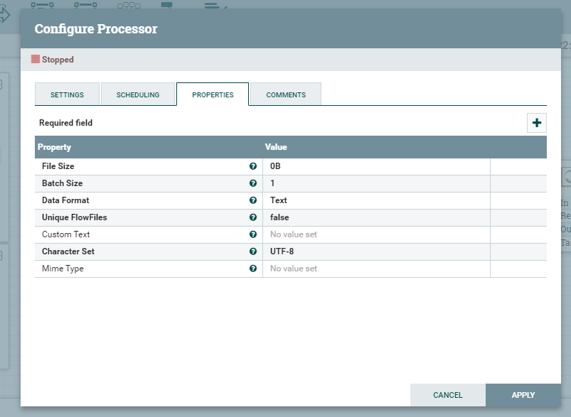 Configure Generate Flow File