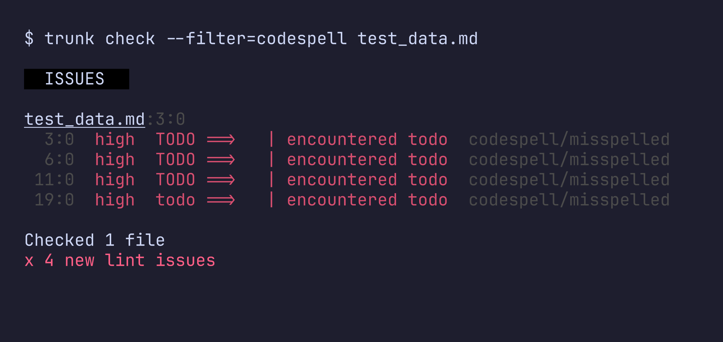 Running codespell with Trunk Check