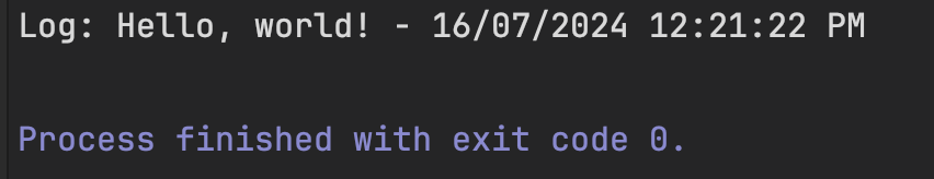 Output of using ConsoleLogger.Log with the LogDelegate