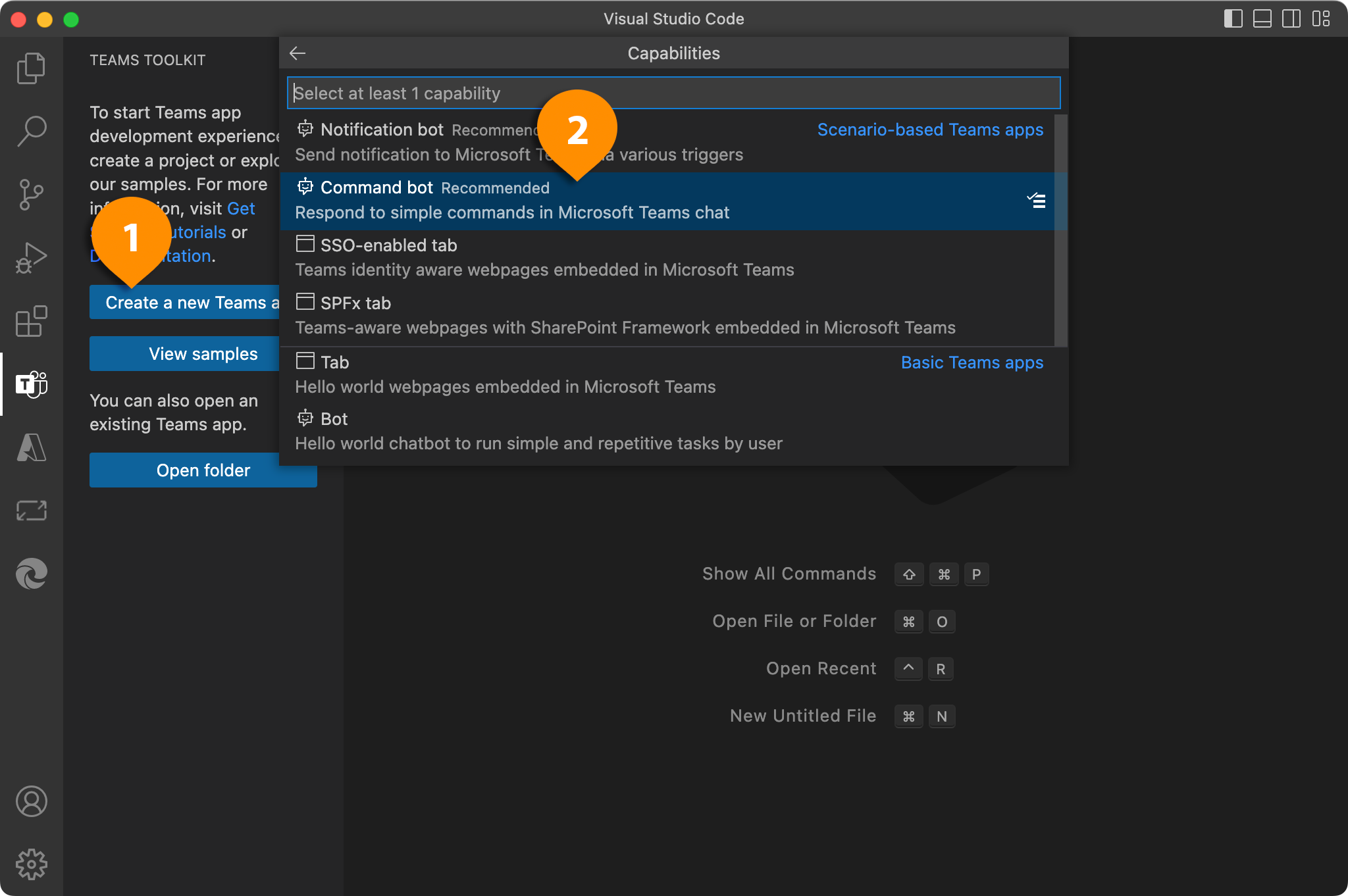 Screenshot of Teams Toolkit