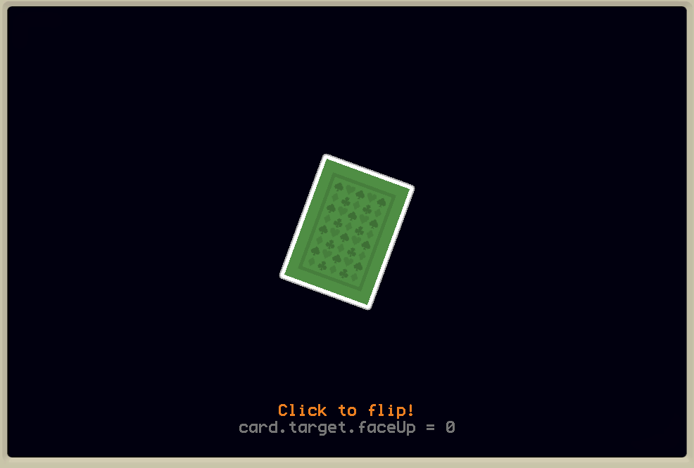 Screen shot of cardFlip demo