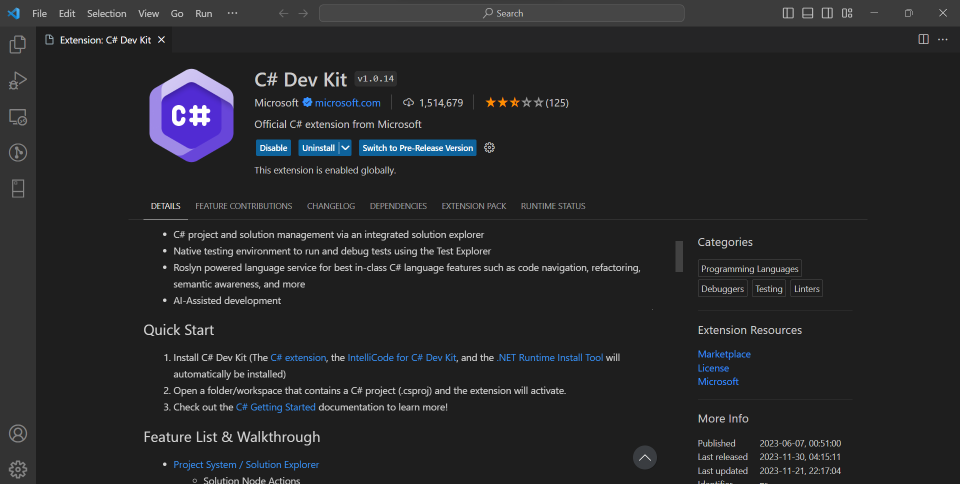C# Dev Kit