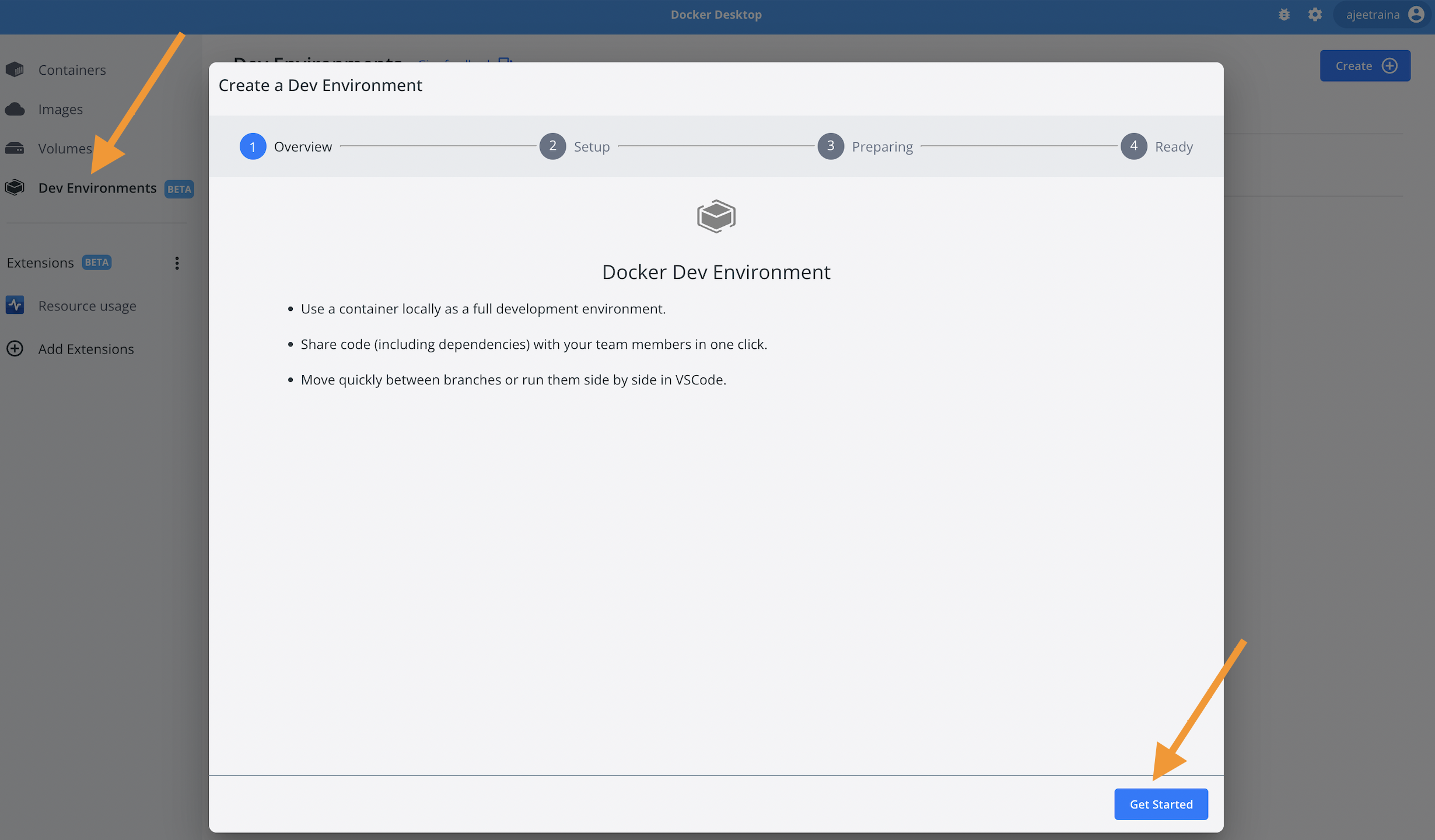 Lab 3: Using Docker Desktop Dev Environments - Collabnix