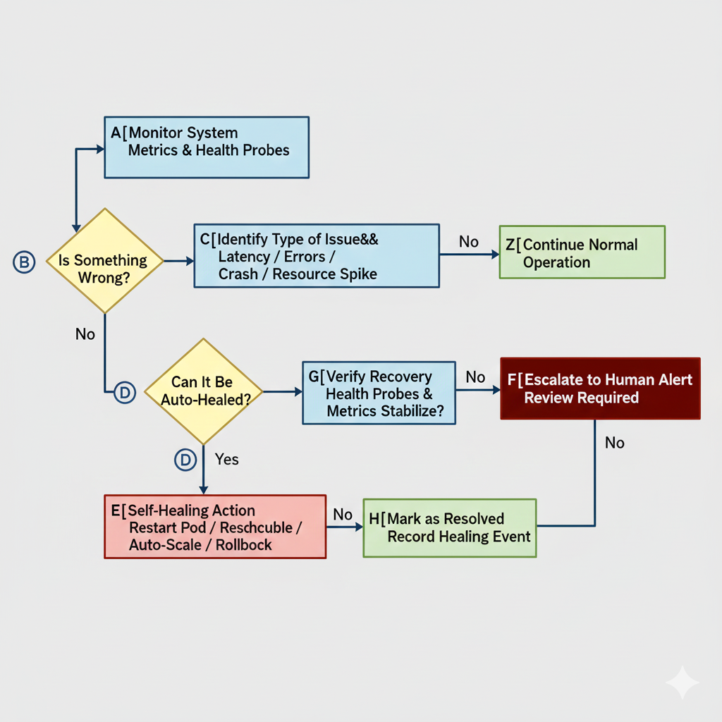 Self‑healing workflow