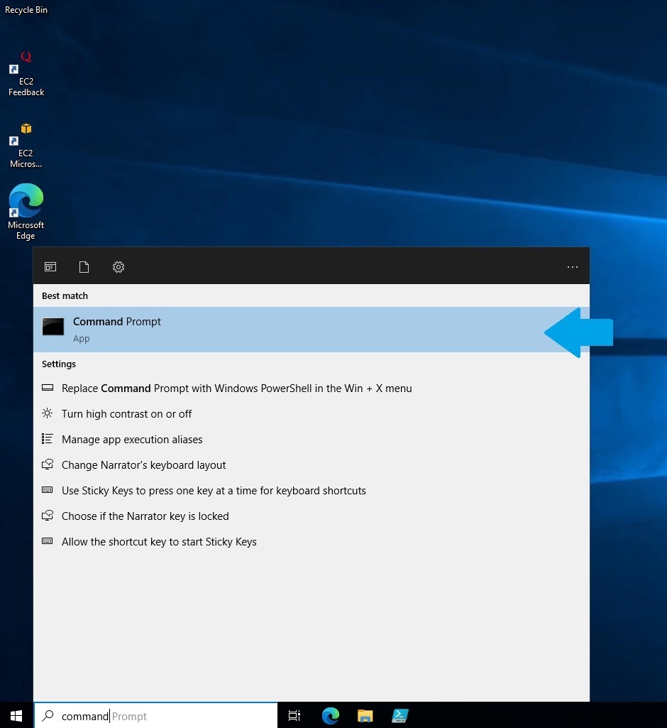 Opening command prompt