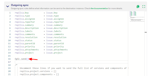 Exalate outgoing sync