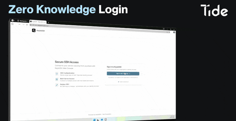 Zero‑Knowledge login flow