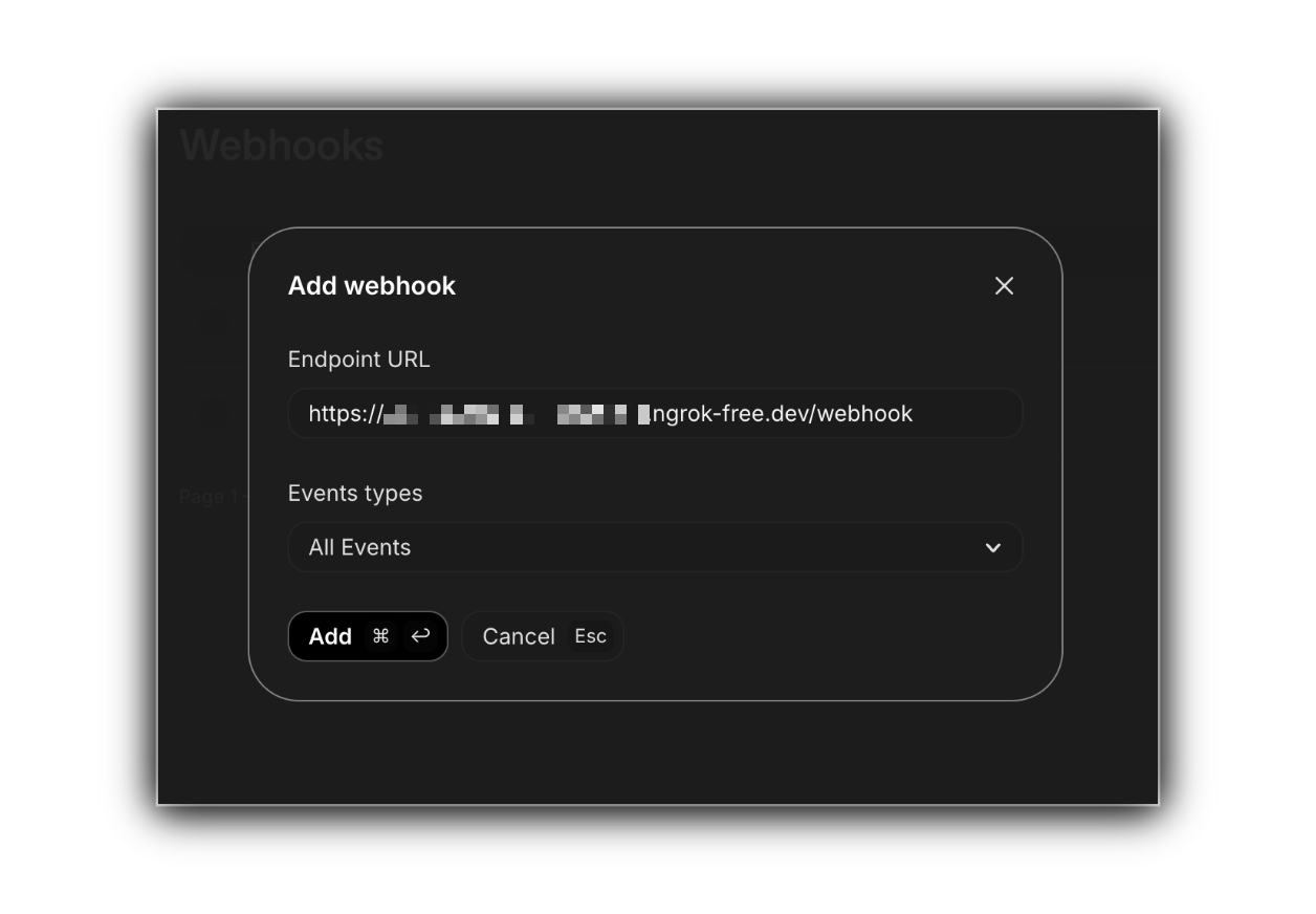 Webhook configuration in Resend