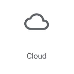 A cloud-shaped icon with the caption that reads "Cloud"