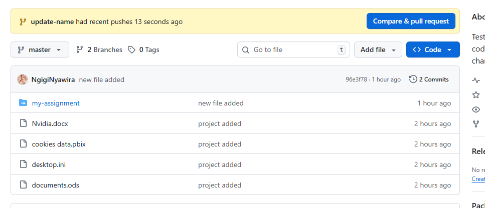 Pull request screen 1