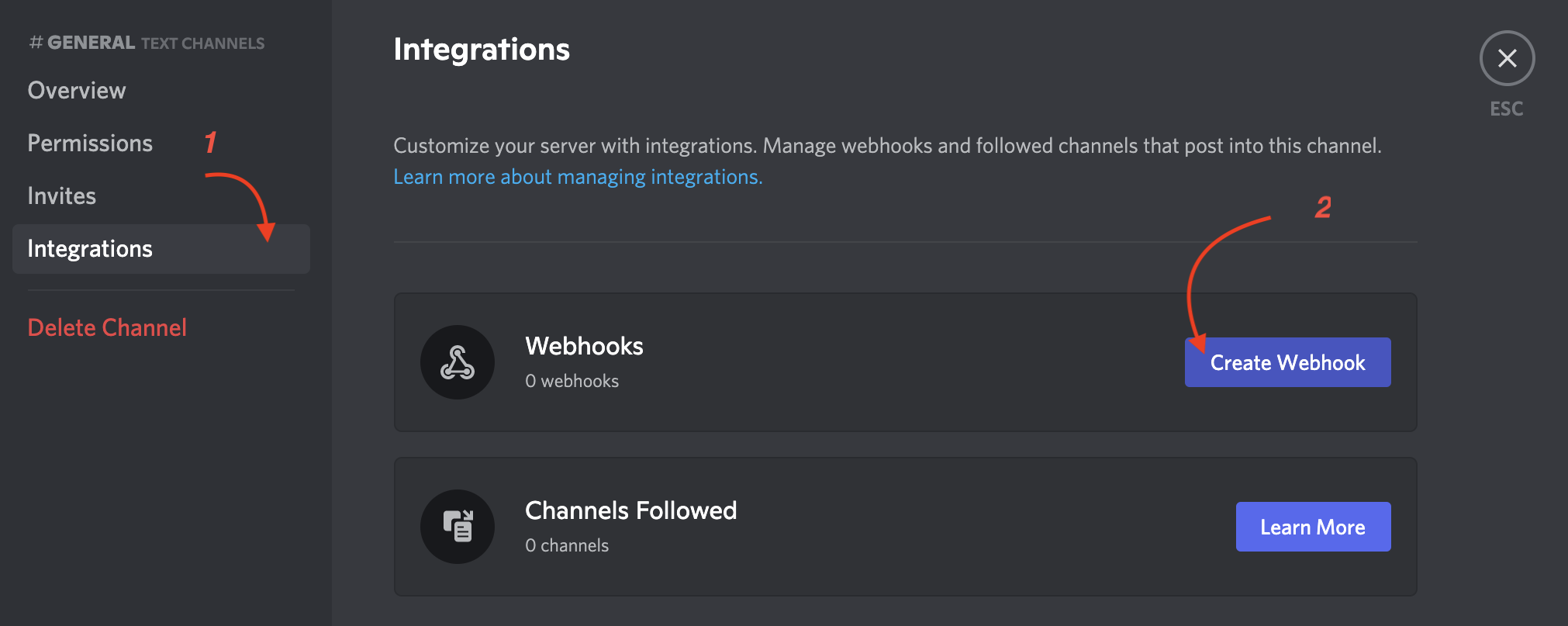create webhook