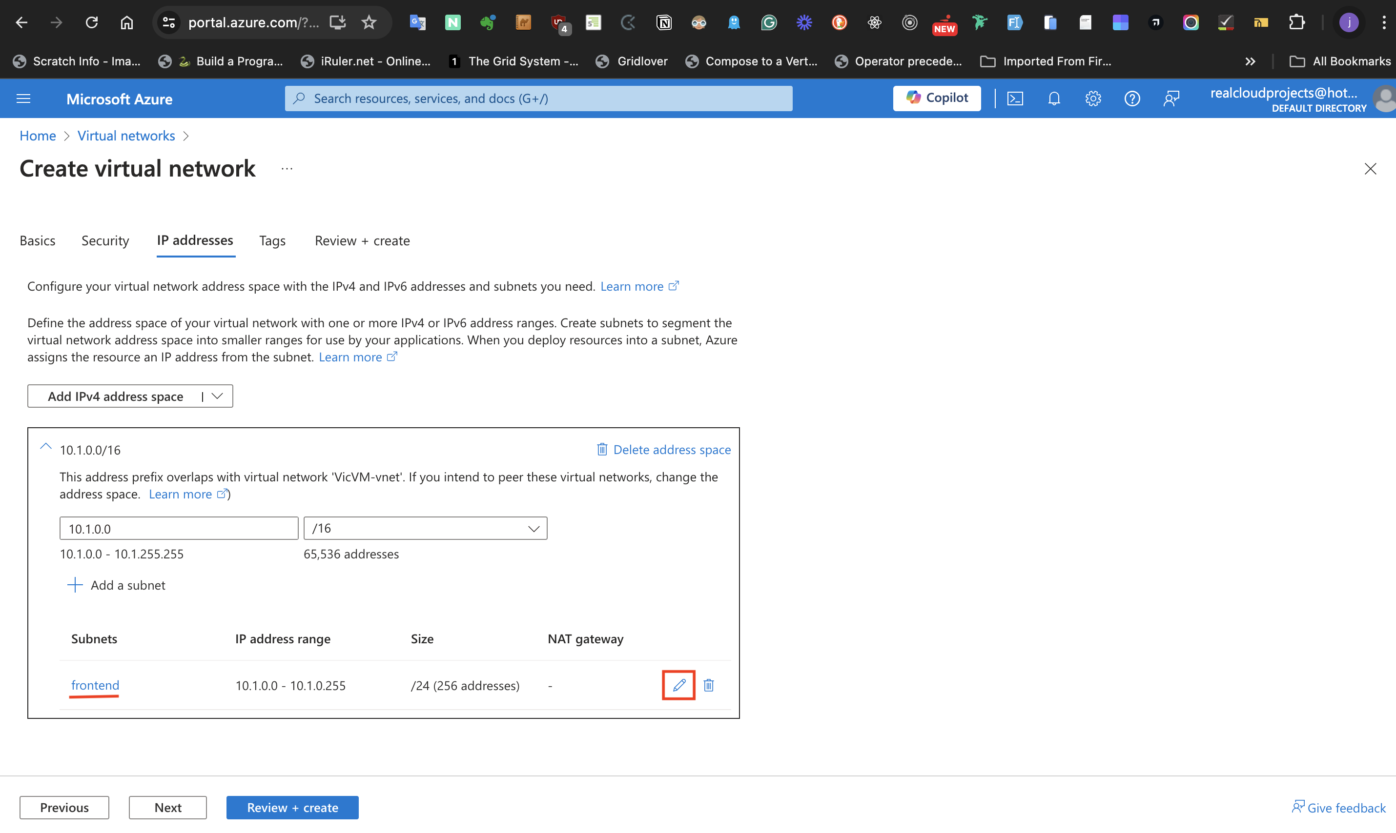 create second subnet