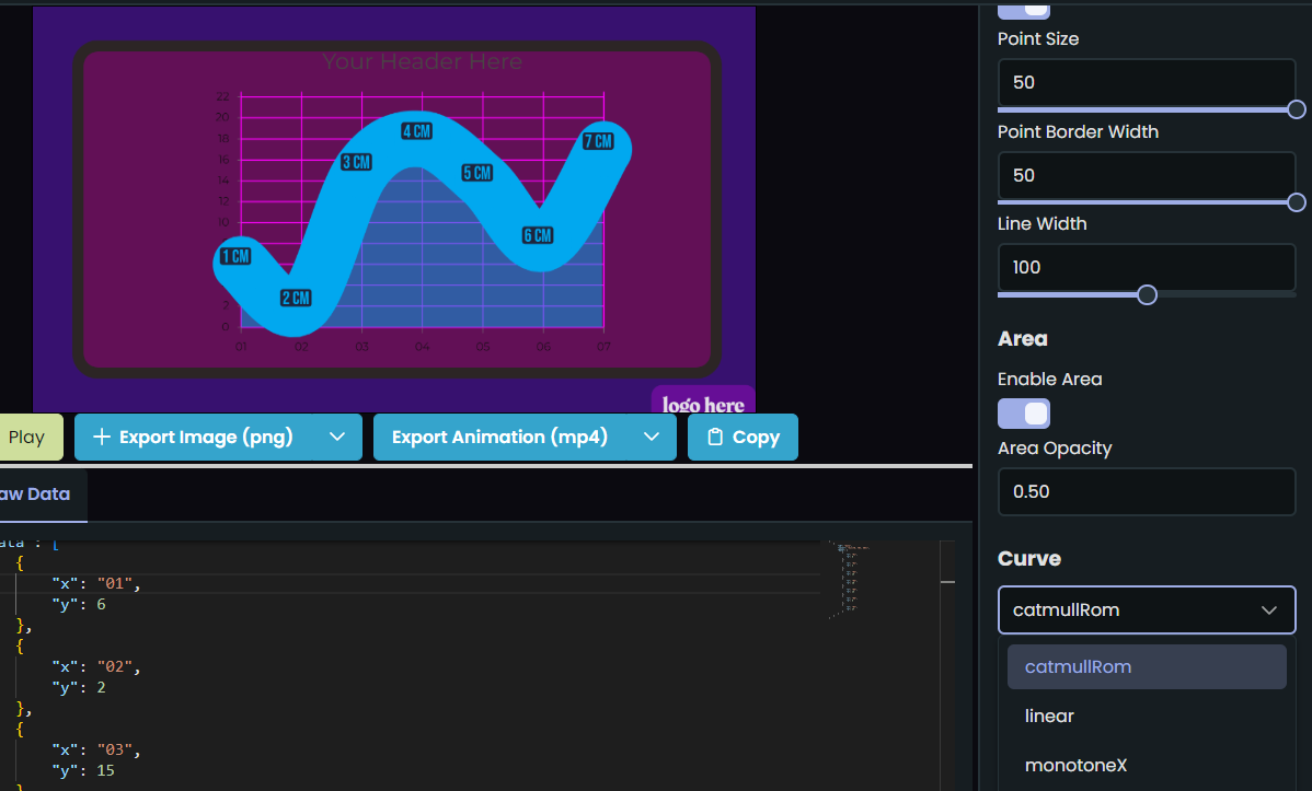 Curve option Catmull-Rom spline