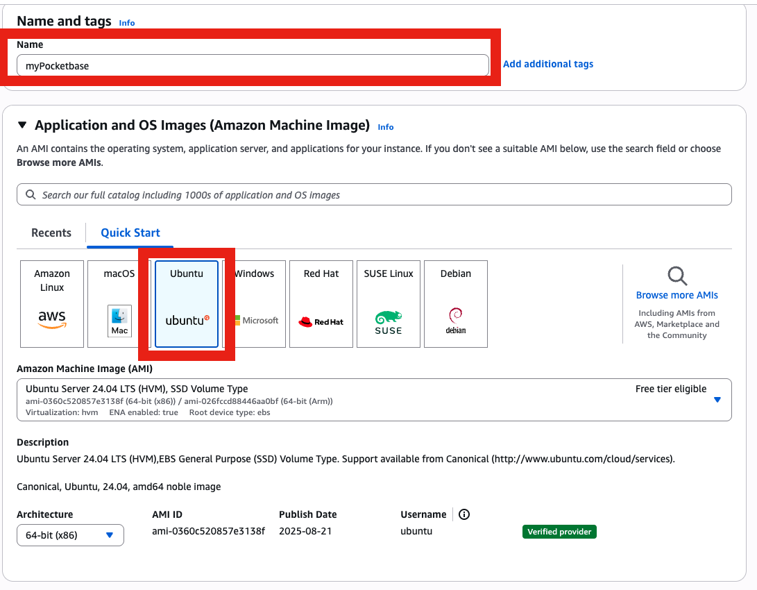 Choose your instance name & distribution