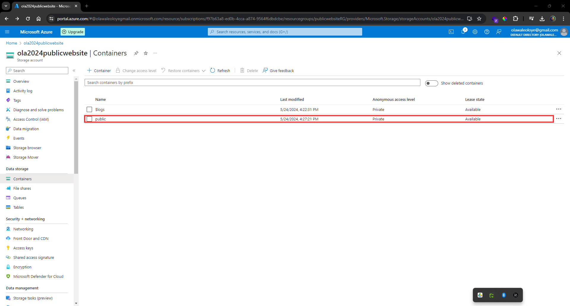 viewing your container