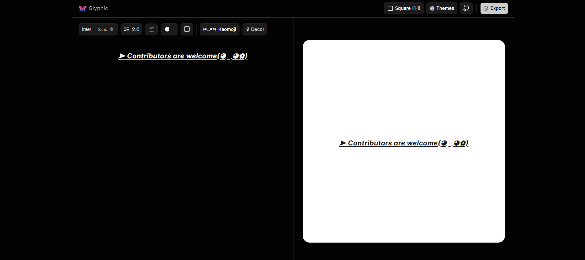 glyphic preview