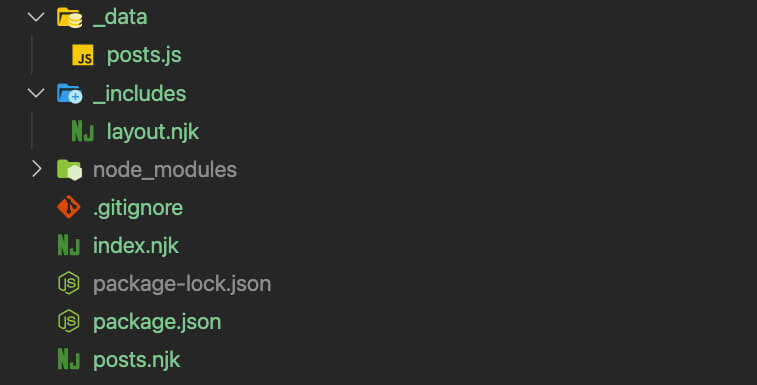 Screenshot of 11ty-Headless-WordPress project setup