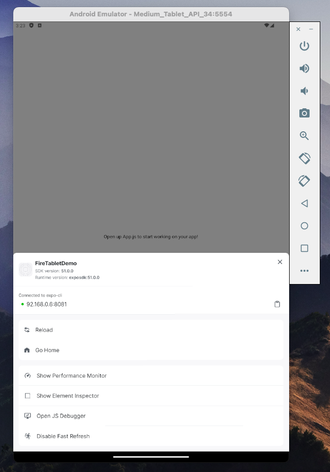 Tablet emulator demo