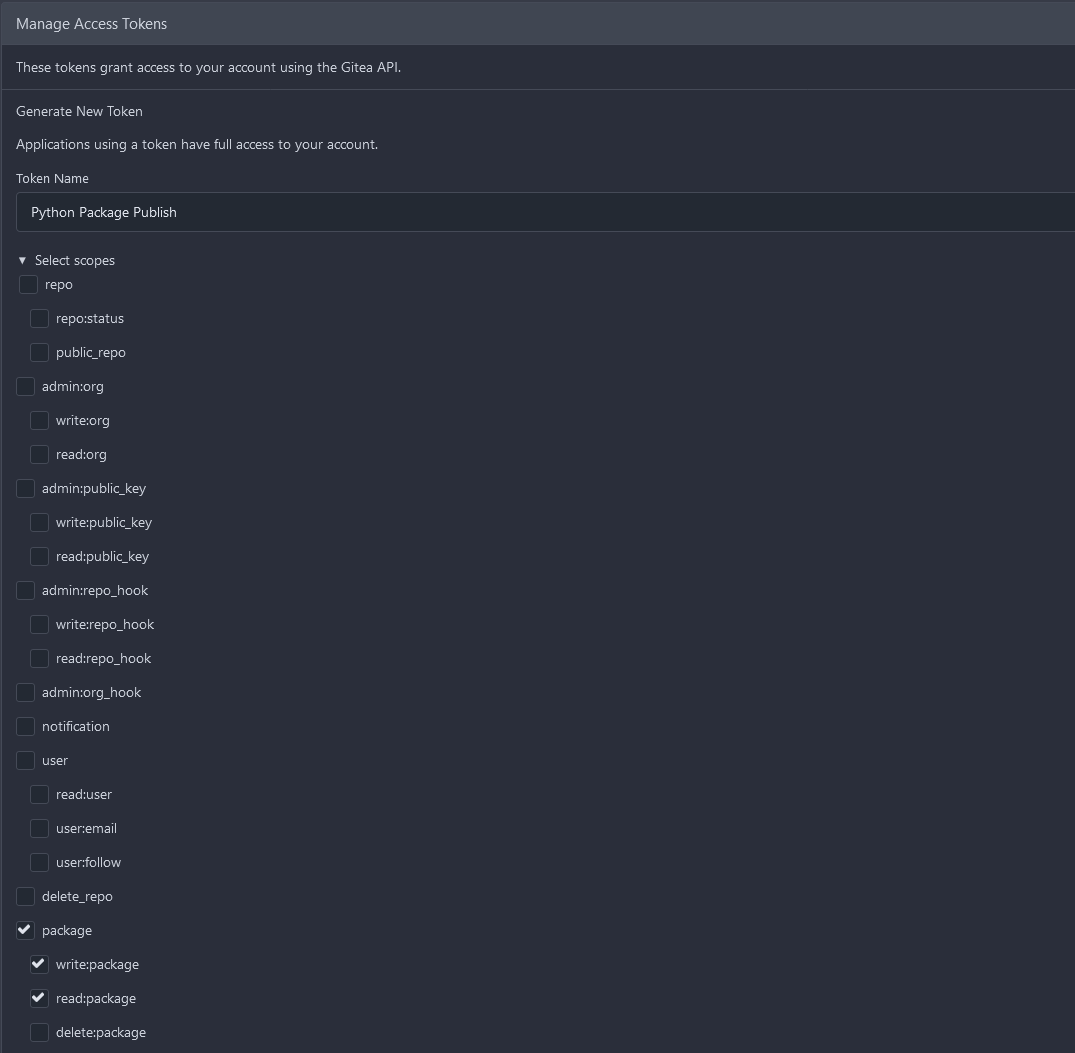 Example application with scopes defined