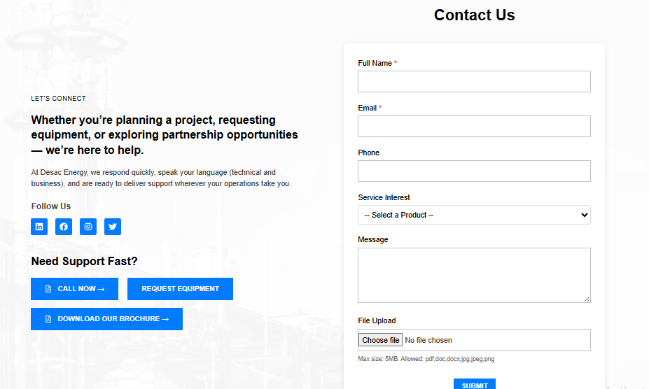 웹사이트에 실시간 리드 캡처 양식 예시