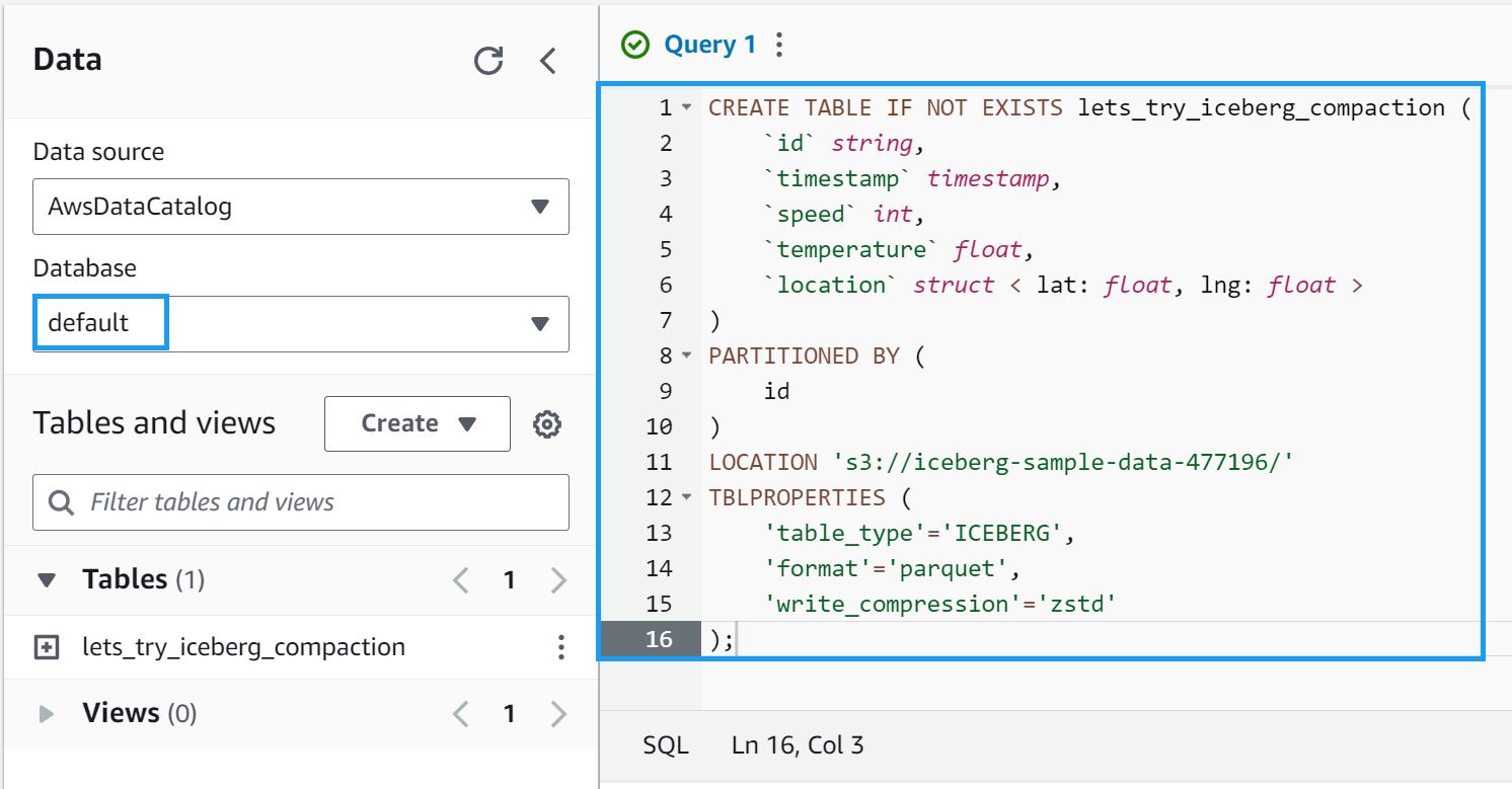Create Iceberg table