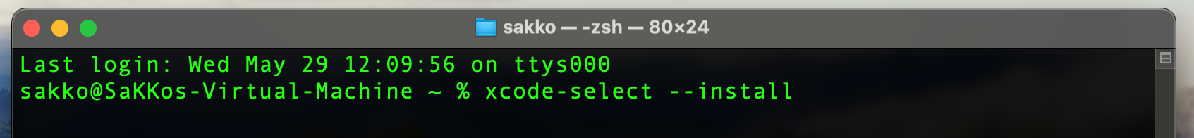 xcode-select --install