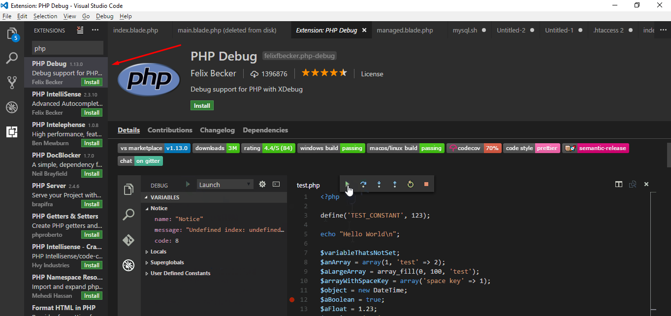 Vs code настройка php debug