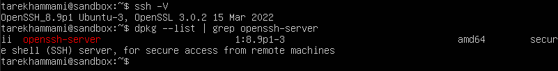 Check openssh-server package