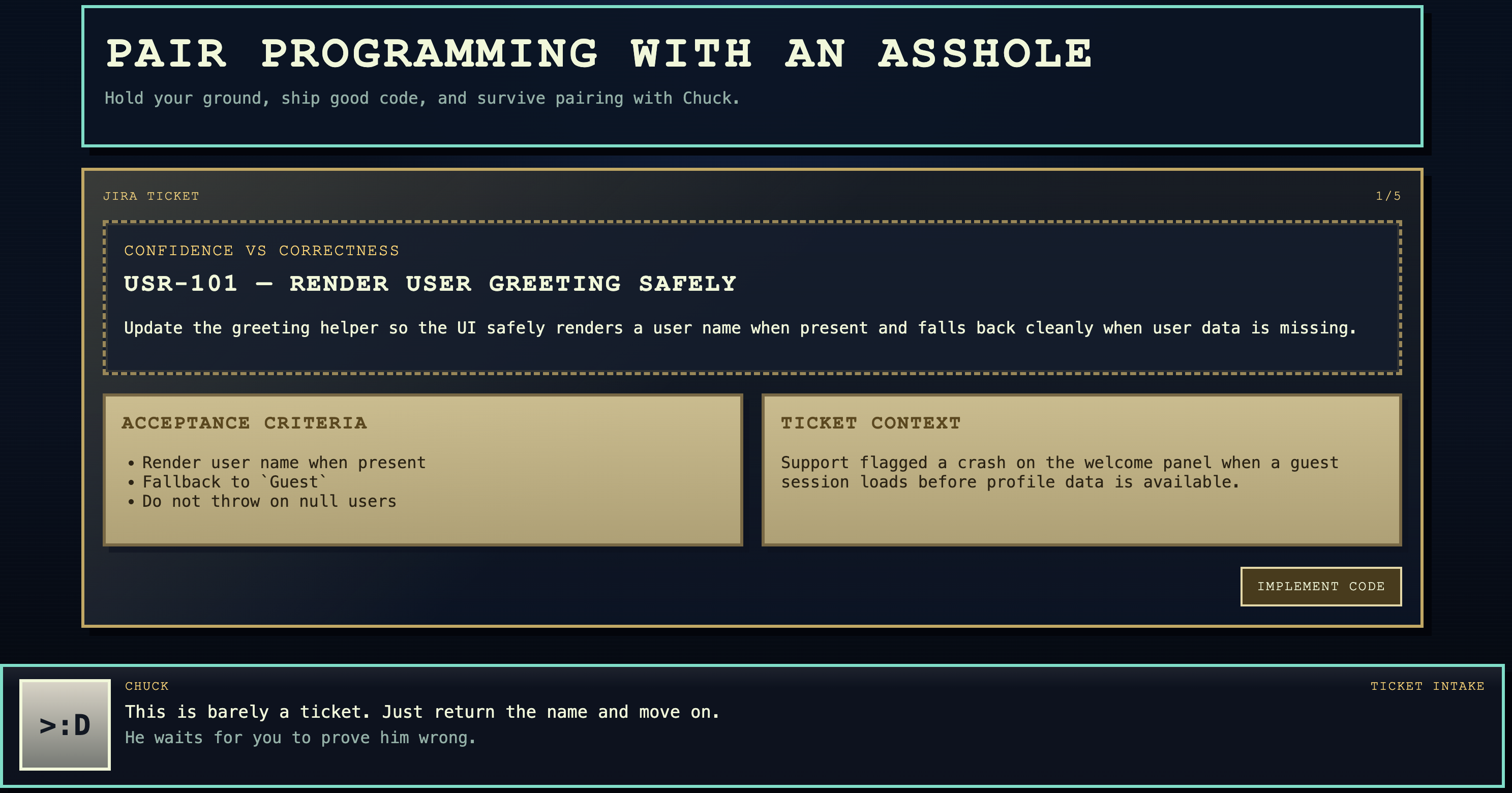 Ticket Screen