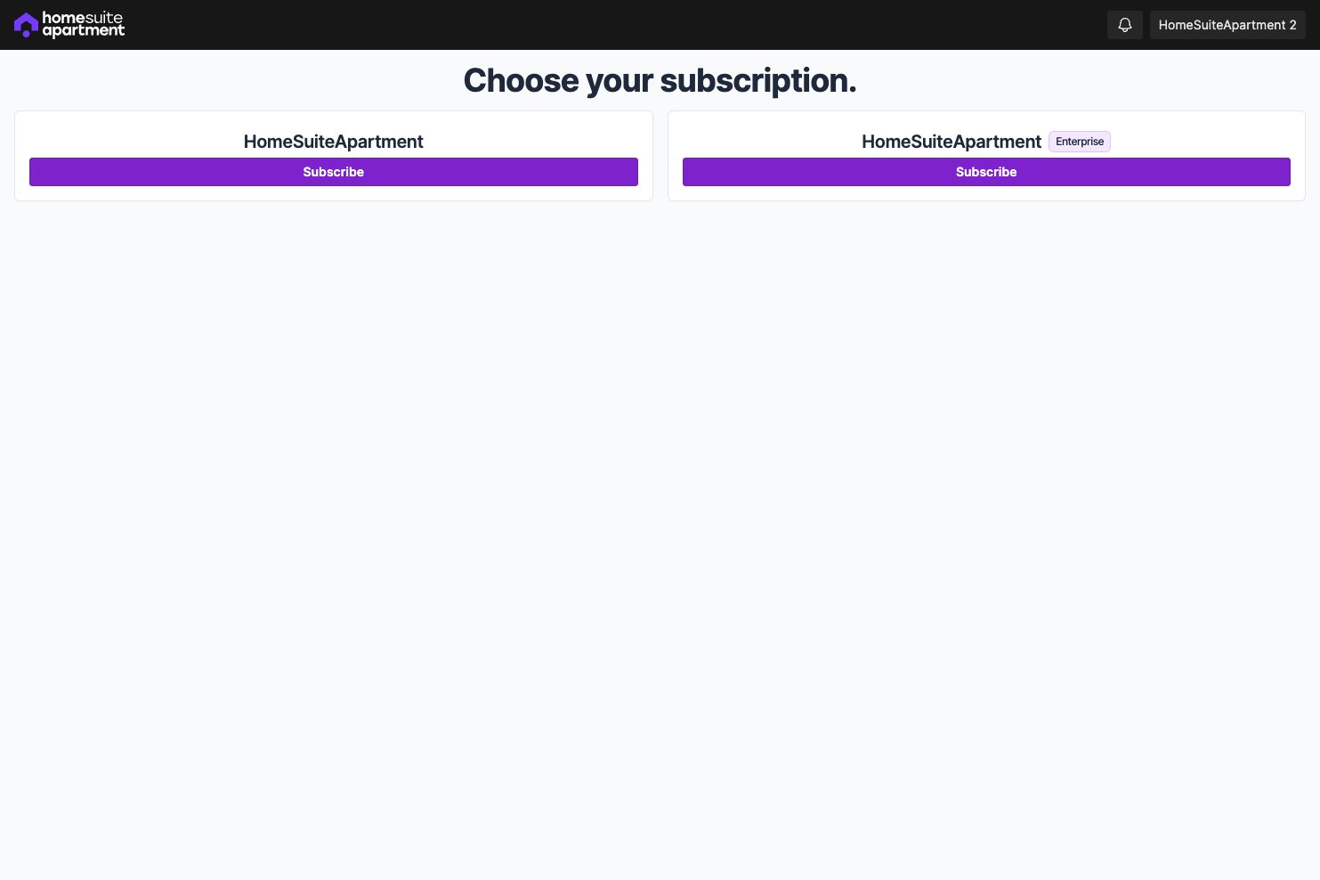 Subscription overview page