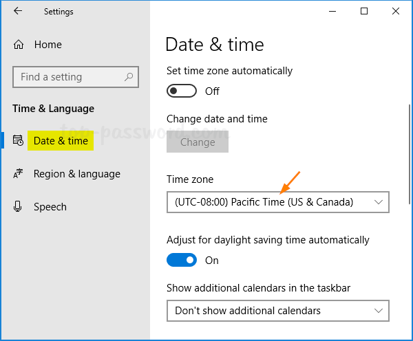 Windows gui with Canada/US timezone