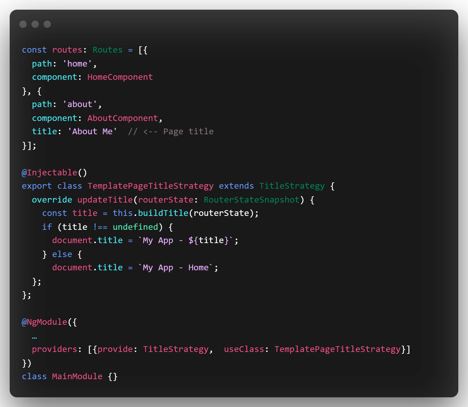 Streamlined page title accessibility