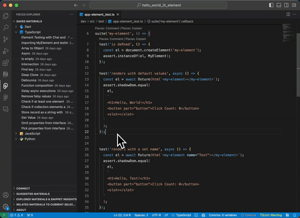 Coding in the IDE