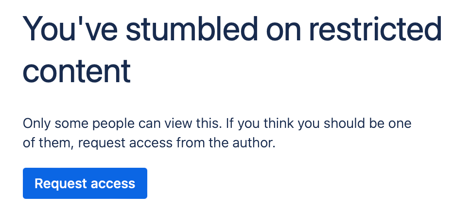 Restricted confluence page