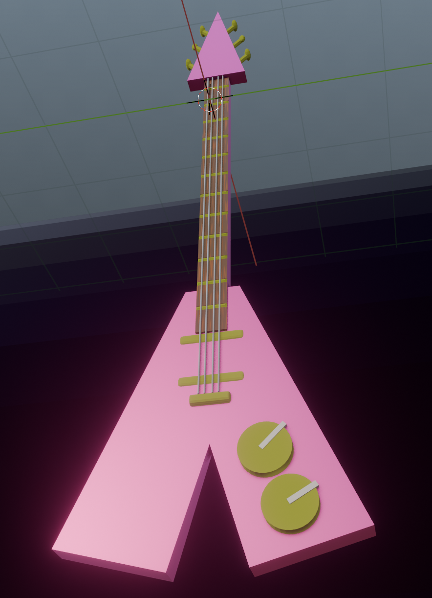 Screenshot of Valhallen's guitar progress with updated lighting