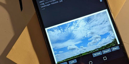 Same large image on a small mobile phone screen