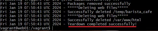 teardown bash script