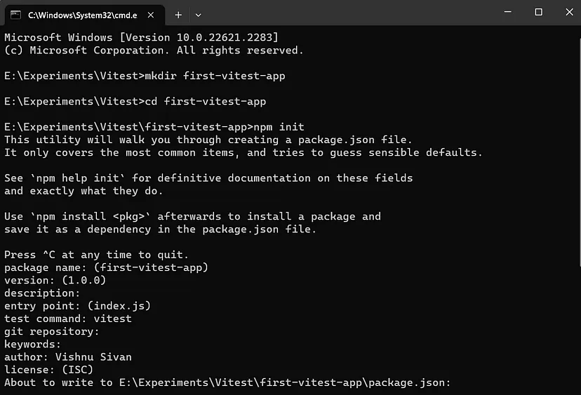npm init